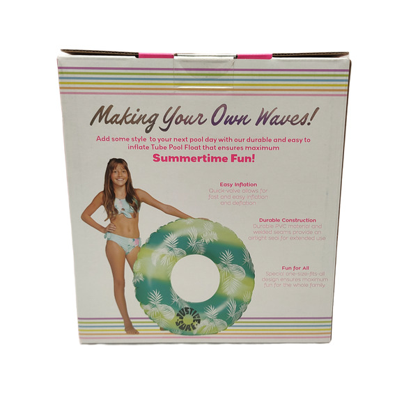 Justice Teal Ombre Palms Tube Pool Float 39" - Picture 6 of 6